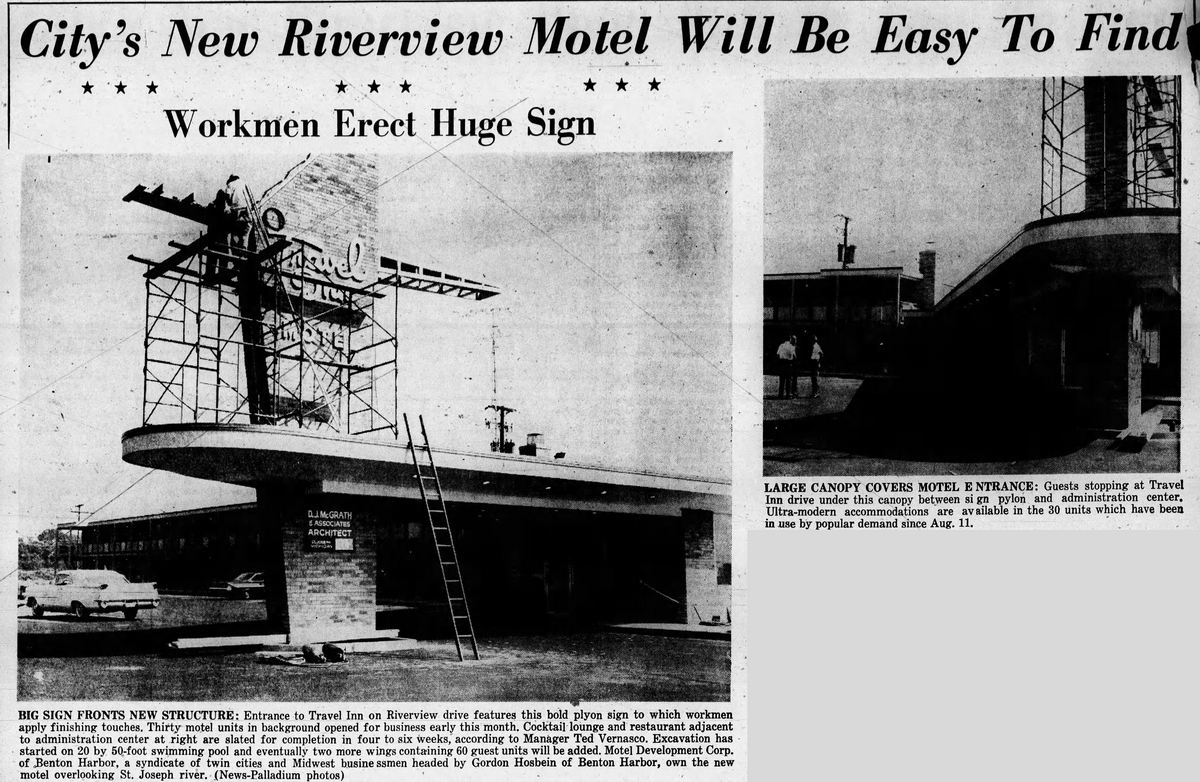 Travel Inn (Hills Travel Inn, New Harbor Condominiums) - Sept 1961 Thats A Serious Sign